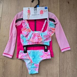 Nwt 3 piece girls rashguard set Member's mark